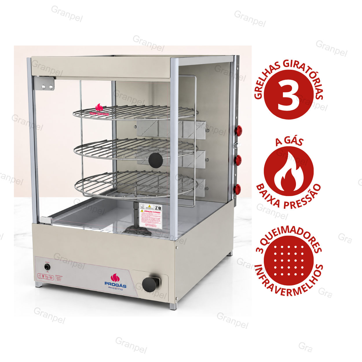 FORNO MULTIUSO GIRATÓRIO A GÁS 20KG - PROGÁS 2