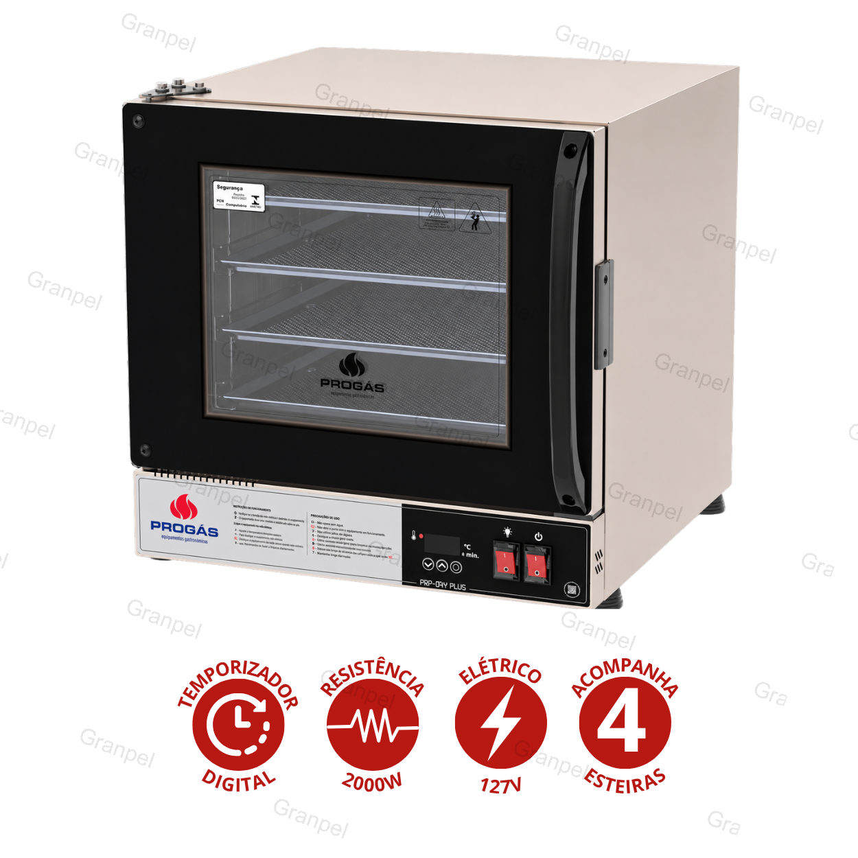 FORNO TURBO ELÉTRICO PRETO - PROGÁS 2