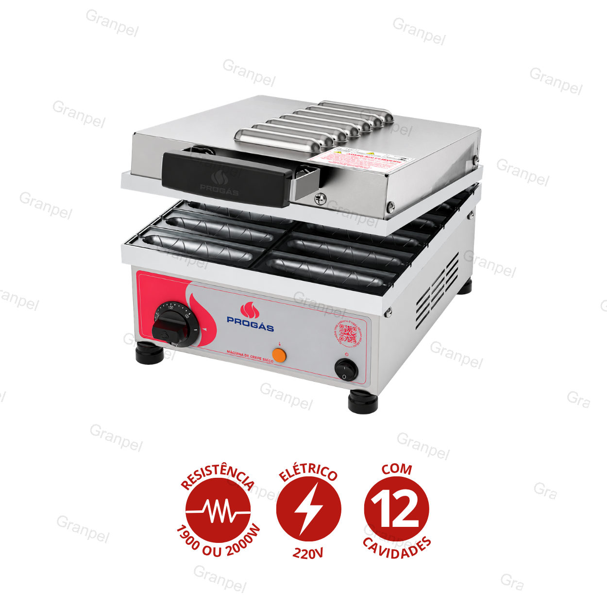 MÁQUINA CREPE SUÍÇO 12 CAVIDADES - PROGÁS 3